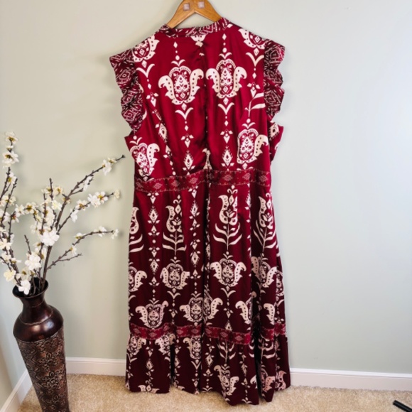 Lane Bryant Mock Neck Printed Maxi Dress Size 20 - Picture 5 of 5
